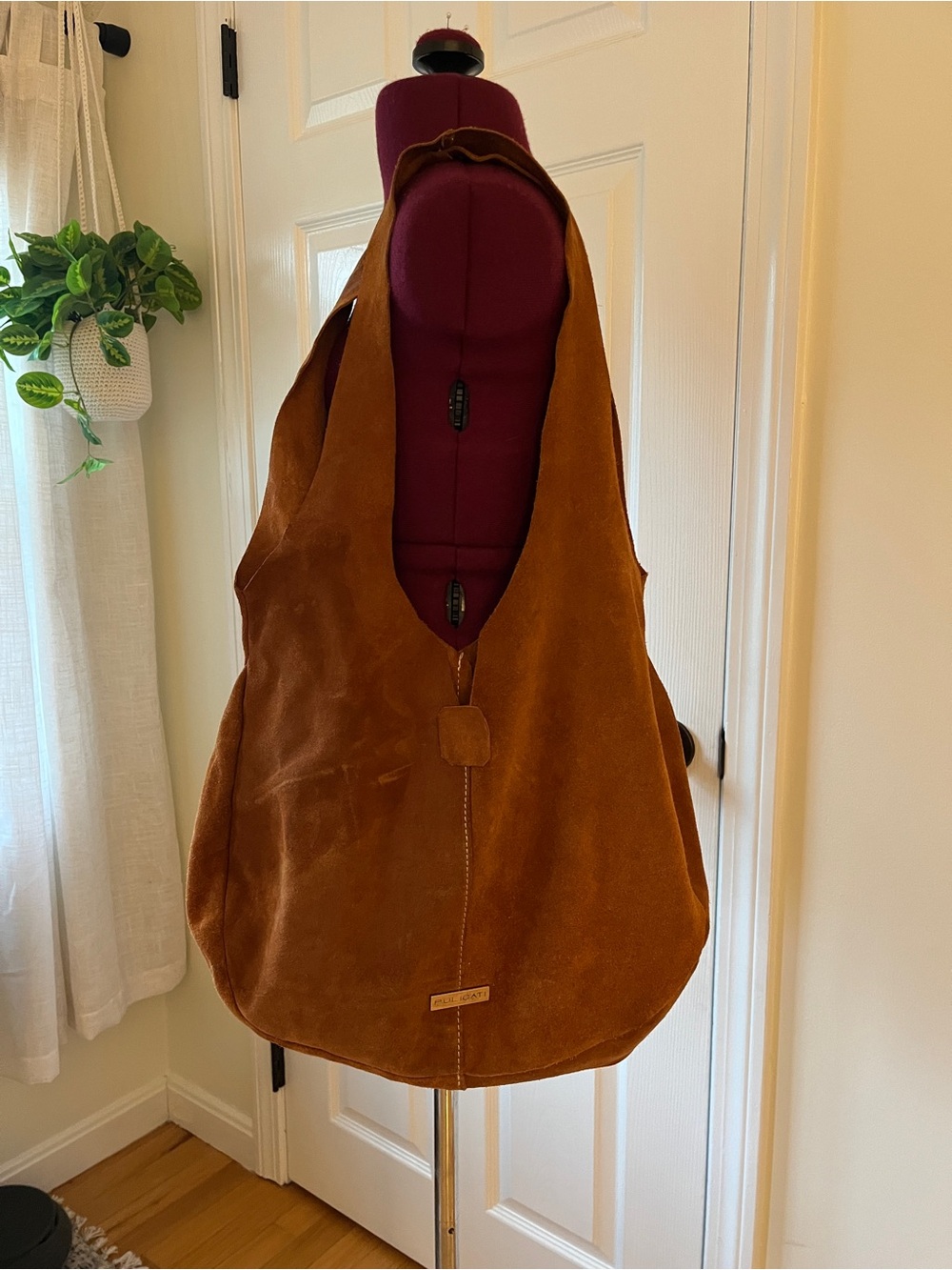 Vintage Pulicati Suede Hobo Bag in Cognac Brown
